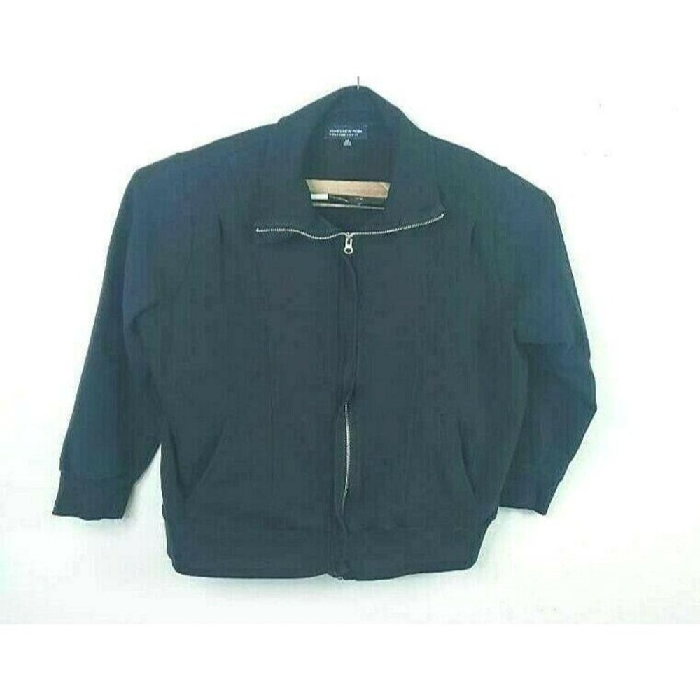 Jones New York Womens Jacket Coat Black Waist Leng